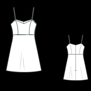 Thin Strap White Mini Dress|mini Dress Pattern| Dress Pattern|a0 A4 US ...