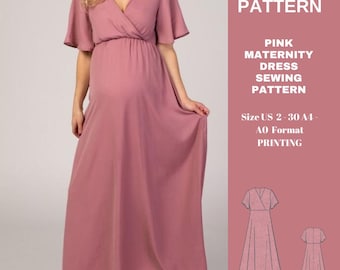 Maternity Dress Pattern|summer Maternity Dress| Dress for Pregnant Women|  A0 A4 US Latter| US 2 to 30 - Etsy