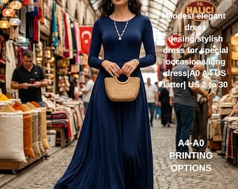 Modest elegant dress desing/stylish dress for special occasions/long dress|A0 A4 US latter| US 2 to 30