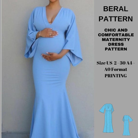 Pregnant Evening Dress| Maternity Dress Pattern|summer Maternity Dress|  Dress for Pregnant Women| A0 A4 US Latter| US 2 to 30 - Etsy