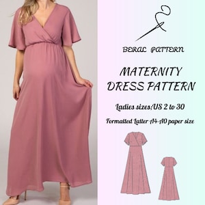 maternity dress pattern|summer maternity dress| dress for pregnant women| A0 A4 US latter| US 2 to 30