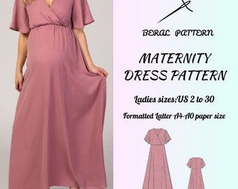 maternity dress pattern|summer maternity dress| dress for pregnant women| A0 A4 US latter| US 2 to 30