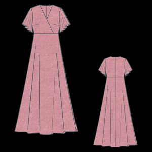 Umstandskleid-MusterSommer-Umstandskleid Kleid für schwangere Frauen A0 A4 US letzteres US 2 bis 30 Bild 3