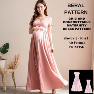 Può includere: Un cartamodello per abito da maternità rosa per le taglie italiane 38-52. Il cartamodello è stampato su carta formato A0. Il cartamodello include un design di abito da maternità elegante e comodo.