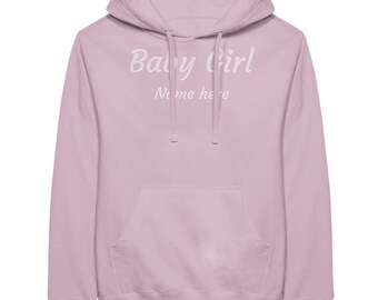 Womens Personalised Baby Girl  Hoodie add your name gift