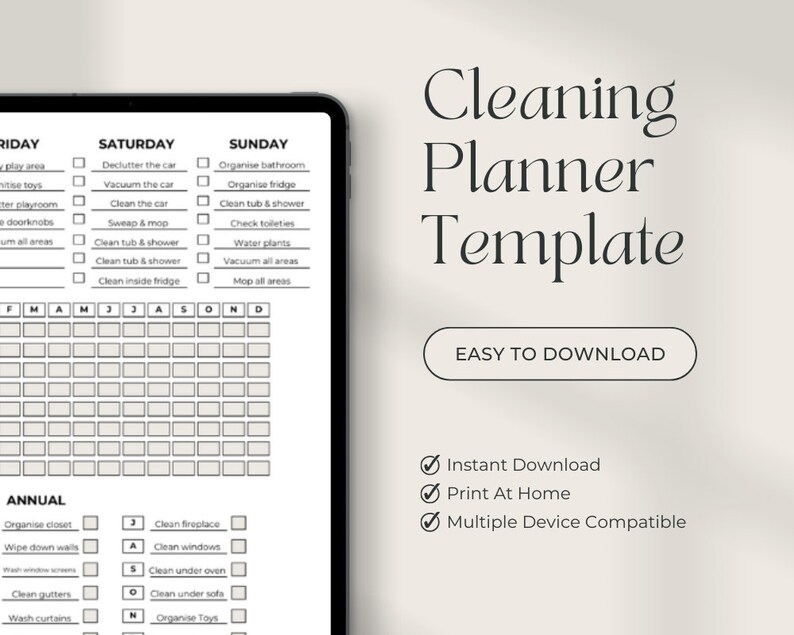 Editable Cleaning Schedule | Cleaning Planner | Digital Cleaning ...