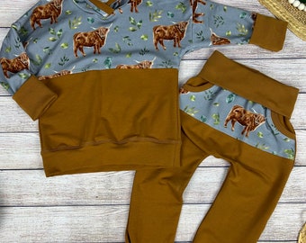 Highland Cow Grow With Me Outfit