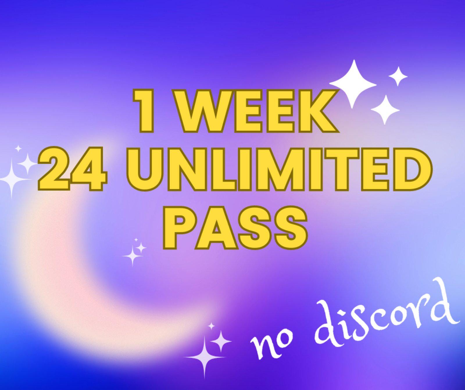 1 Week Unlimited FAST SERVICE 24 pass and beautiful notepad