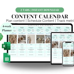 Social Media Planner Spreadsheet Google Digital Content Calendar Weekly Instagram Planner Monthly Content Planner Social Media Tracker