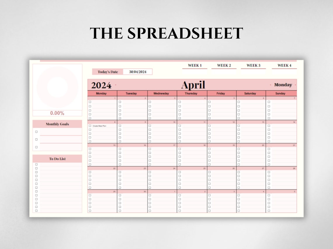 Editable Monthly Calendar 2024 Excel Spreadsheet Template Task Planner Editable Monthly Calendar 2024 Excel Spreadsheet Template Task Planner
