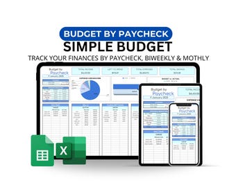 BEWERKBARE Excel-budgetplanner 2026-begrotingspreadsheet Salarisbegrotingstracker Maandelijks wekelijks budgetsjabloon Tweewekelijks salarisbudget