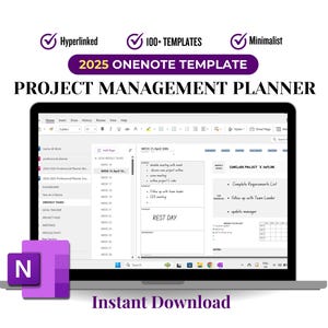 Editable OneNote Planner 2025 for Project Management OneNote Digital Planner for Work 2025 OneNote Template for Managers OneNote Calendar