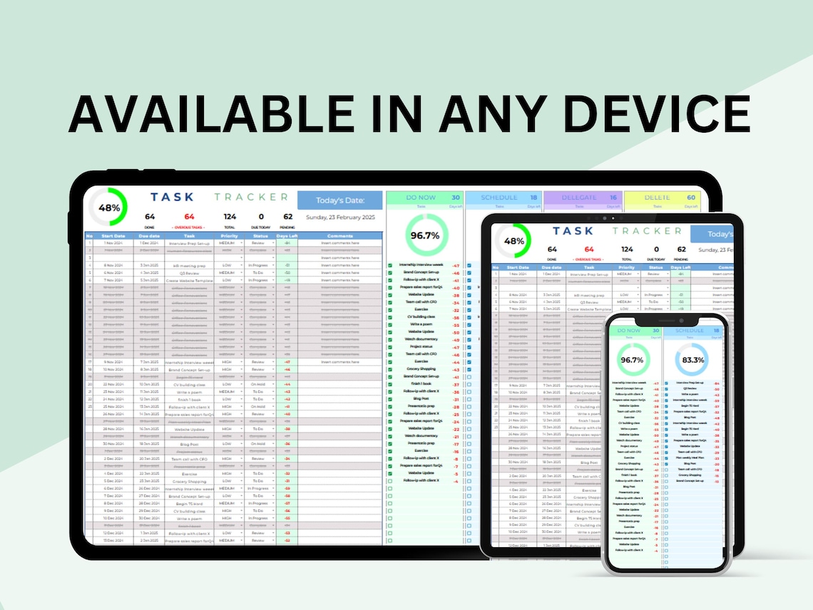 Excel Task Priority Tracker, to Do List Template, Task Tracker Excel ...