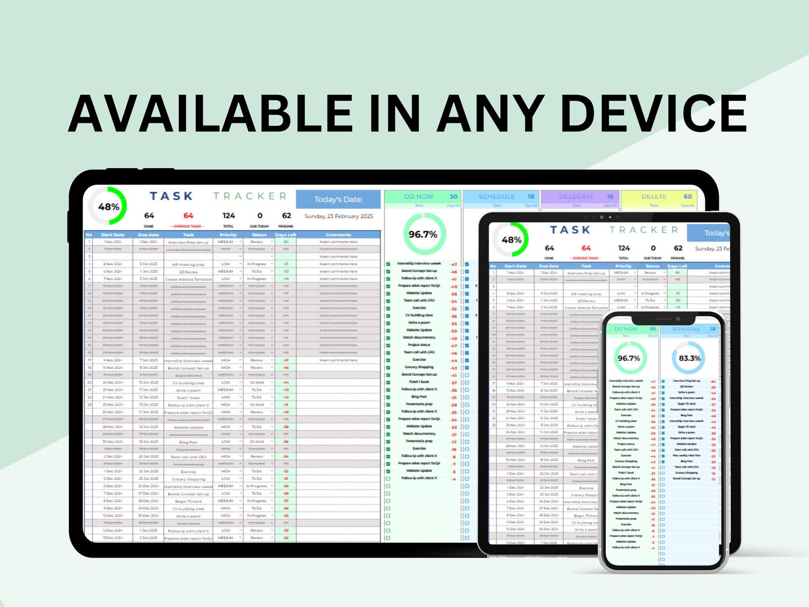 Excel Task Priority Tracker, to Do List Template, Task Tracker Excel ...