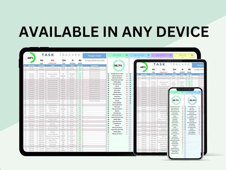 Excel Task Priority Tracker, to Do List Template, Task Tracker Excel ...