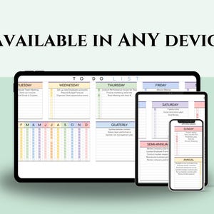 EDITABLE To-do List Excel Template Daily Weekly Monthly Annually Task ...