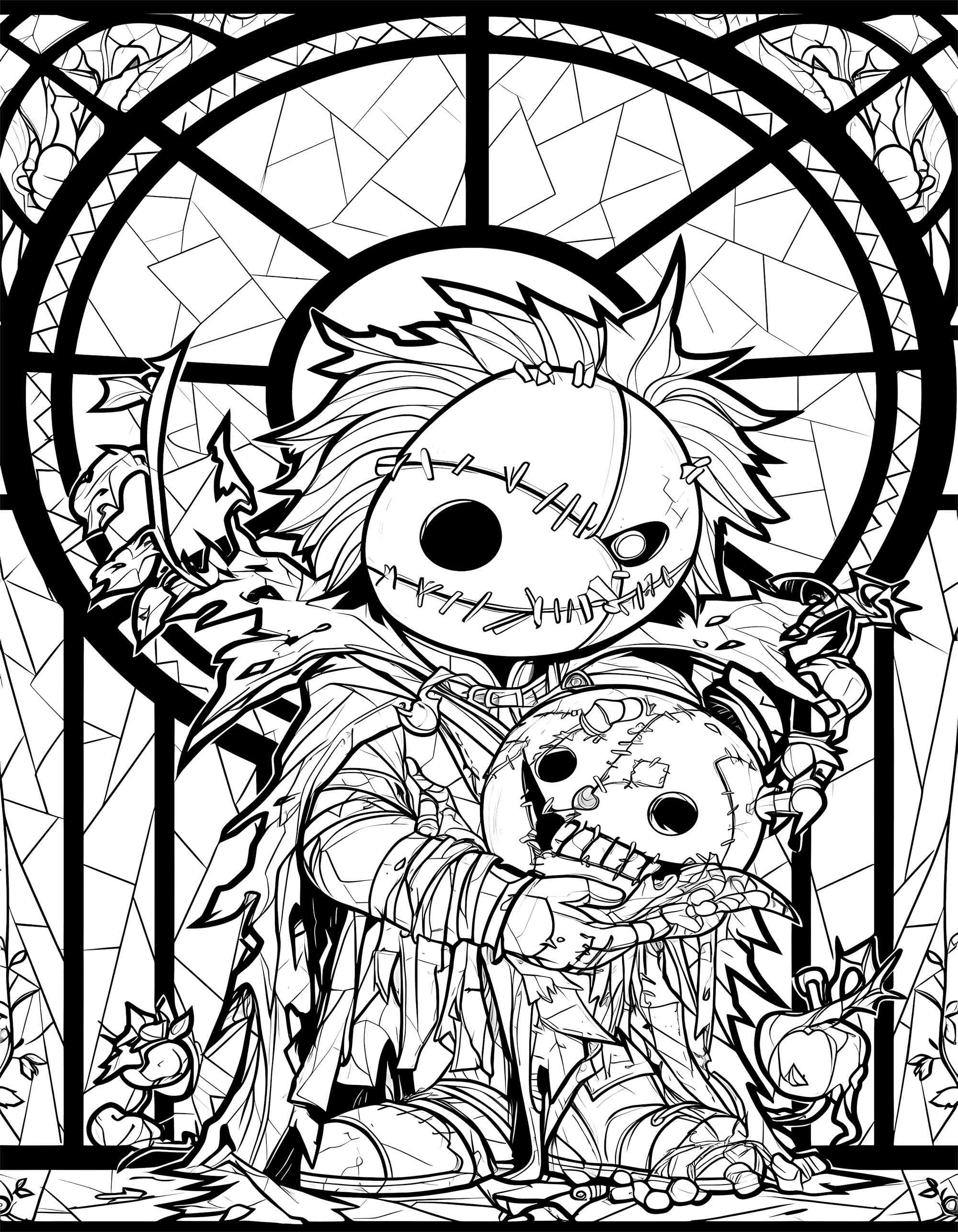 Chibi Horrors A Stained Glass Coloring Adventure, Chibi, Monsters