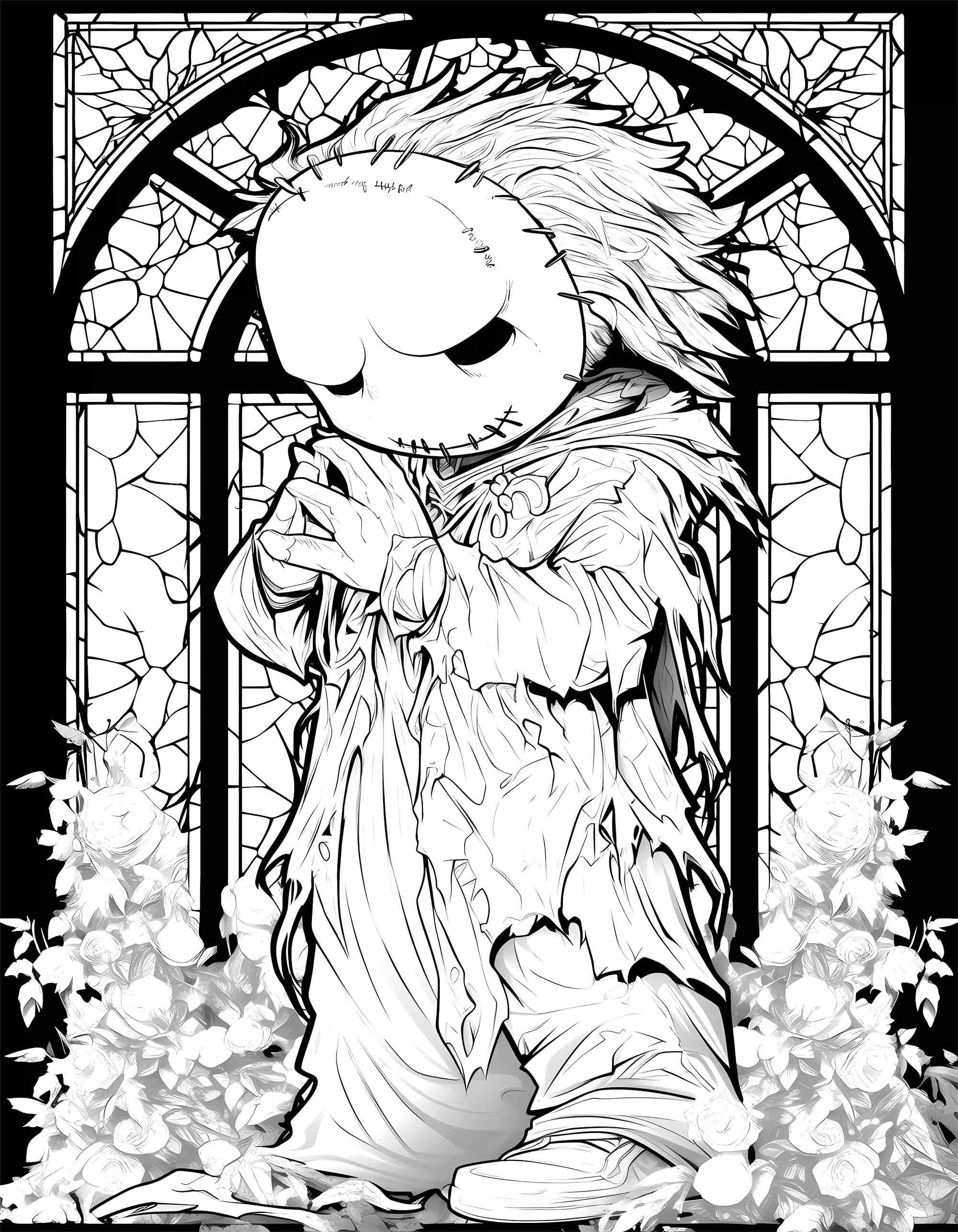 Chibi Horrors A Stained Glass Coloring Adventure, Chibi, Monsters