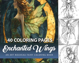 Enchanted Wings: An Art Nouveau Fairy Coloring Book-Adult Coloring Book, Fairies, Fantasy