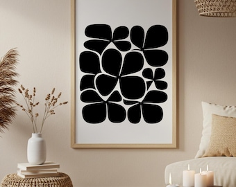 Arte astratta floreale in stile tela, decorazione murale botanica moderna