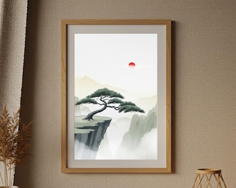 Traditional Japanese Art Printable, Japanese Illustration Digital Download, Asian Wall Art