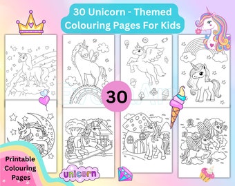 Unicorn-Themed Colouring Pages For Kids