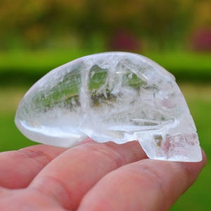 2.4&quot; Natural Clear Quartz Aline Carved,Crystal Skull,Healing Crystal,Carved Skull,Skull Decor,Carved Crystal,Halloween Gift,Skull Ornament