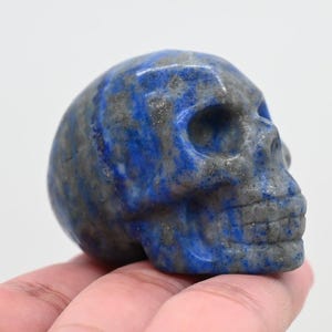 2&quot; Natural Lapis Lazuli Skull Carved,Healing Crystal,Carved Skull,Skull Decor,Crystal Skull,Quartz Crystal,Skull Ornaments,Halloween Gift