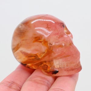 2" Red Tiger Skin Smelting Stone Skull Carved,Crystal Skull,Carved Skull,Skull Ornaments,Healing Crystal,Skull Decor,Halloween Gift