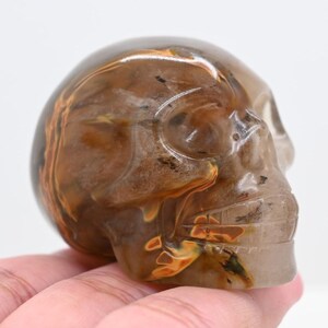 2" Yellow Tiger Skin Smelting Stone Skull Carved,Crystal Skull,Carved Skull,Skull Ornaments,Healing Crystal,Skull Decor,Halloween Gift