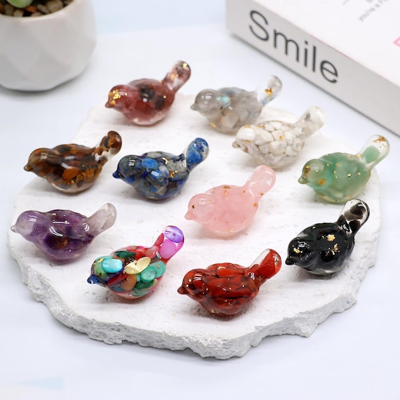 1.7" Natural Crystal Rough Stone Carved bird,crystal glue bird,bird Statue,bird Decor,Energy Crystal,Reiki healing,Crystal Christmas gifts！