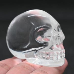 2&quot; White Smelting Quartz Skull Carved,Crystal Skull,Carved Skull,Skull Ornaments,Healing Crystal,Skull Decor,Quartz Crystal,Halloween Gift