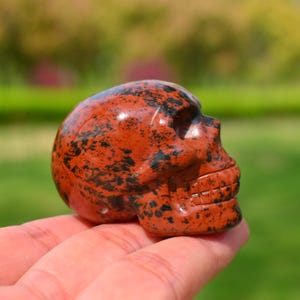 2" Natural Red Obsidian Skull Carved,Healing Crystal,Carved Skull,Skull Decor,Crystal Skull,Obsidian Crystal,Skull Ornaments,Halloween Gift