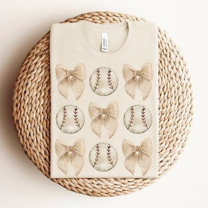 Coquette Bow PNG, Coquette Baseball Bow PNG, Baseball, Baseball Bow PNG, Coquette Shirt Design, Bow Collage, Coquette Softball Beige Bow Png