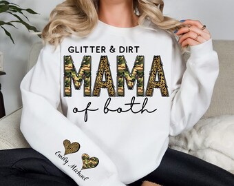 Leopard Camo Mama PNG, Glitter and Dirt Mom Shirt (Digital Download)