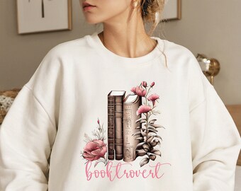 Floral Booktrovert PNG, Book Flowers Sublimation Design (Digital Download)