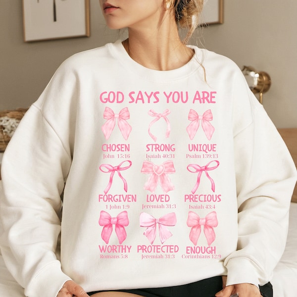 God Says You Are Coquette PNG, Pink Bow PNG, Sublimation Design, Digital Download Png, Soft Girl Era PNG, Aesthetic Png, Jesus Png, God Png