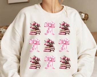Book Lover PNG, Coquette Books, Pink Bow png, Flowers png,Bookish png, Cottage core png, Aesthetic Png, Ribbon, Girlie Png, coquette