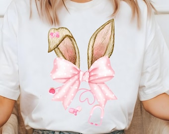 Easter Bunny Nurse PNG, Nurse Easter Day PNG, Happy Easter PNG, Nurse Life Png, Coquette Bunny Ears Png, Jesus Easter Png, Nurse Gift