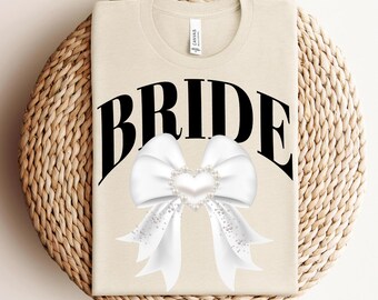 Coquette Bridal Bow PNG, Bride Shirt Design (Digital Download)