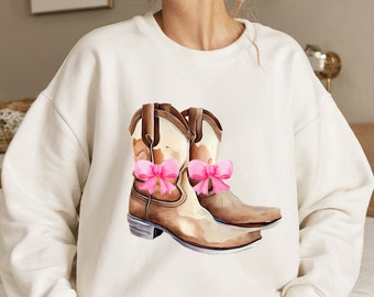 Coquette Cowgirl Boots PNG, Western Sublimation Design (Digital Download)