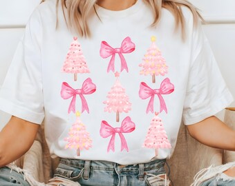 Coquette Christmas PNG, Pink Christmas Trees, Bows (Digital Download)