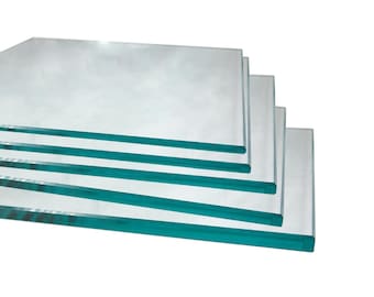 Hand Crafted Custom Cut 3/16&quot; Thick Tempered Glass Panel – Regular Clear – for Shelves, Tabletops, Windows & Doors – Straight Polished Edges