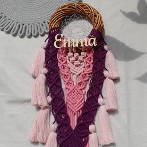 Personalized Dreamcatcher for a Girl, Handmade Baby Gift or Nursery Wall Art