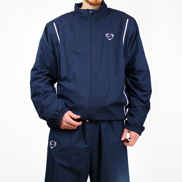 Nike Tracksuit Trainingsanzug Sport Gym baggy Vintage marineblau gestreift Weiß Größe XXL Herren