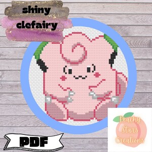 035 Shiny Clefairy Cross Stitch Pattern