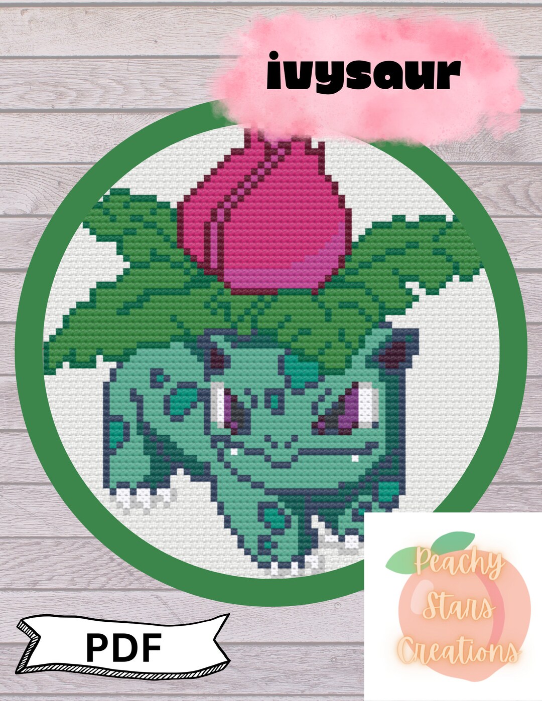 Ivysaur Pokemon Cross Stitch Pattern - Etsy