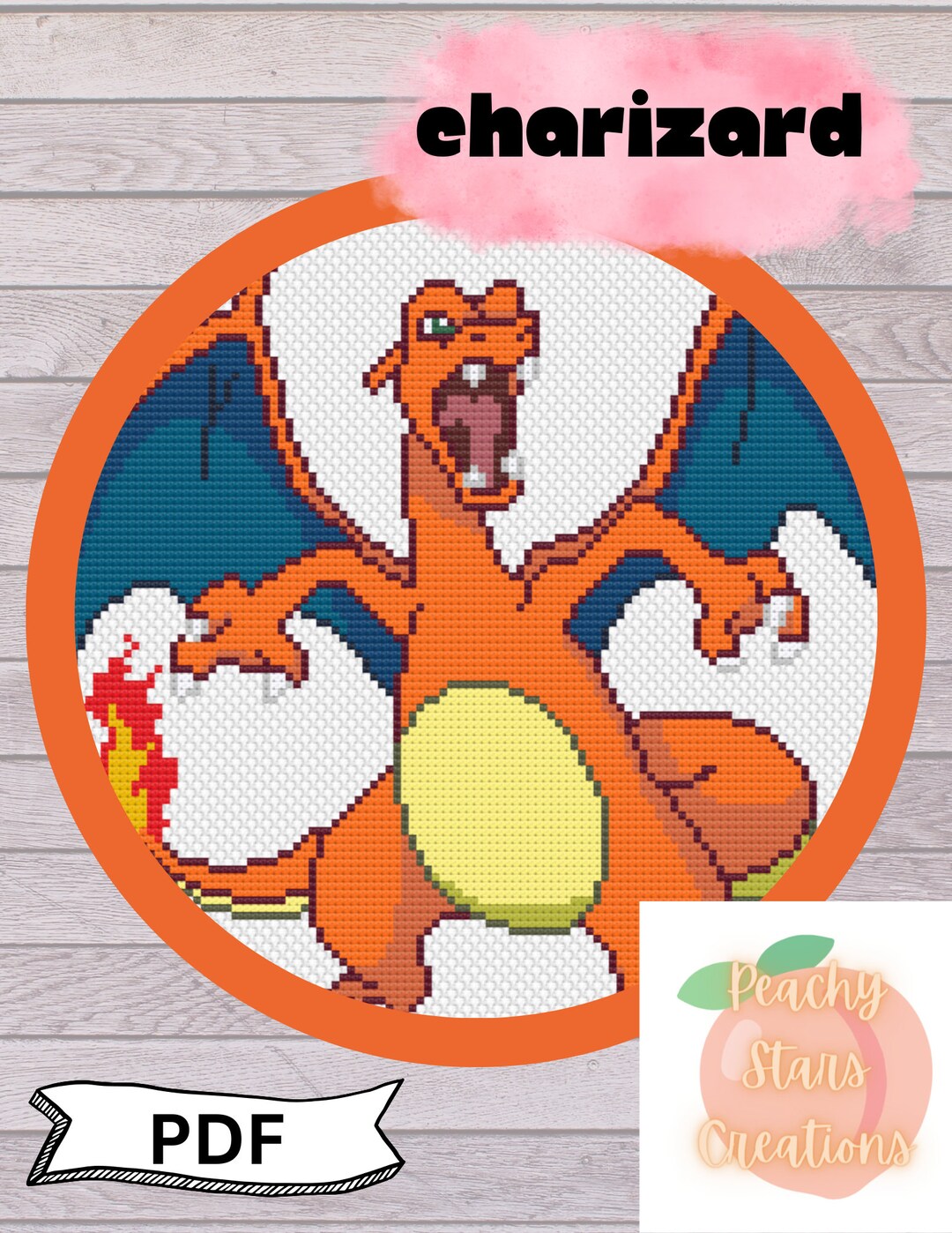 Charizard Pokemon Cross Stitch Pattern Etsy