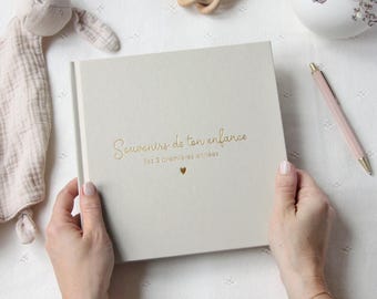 Birth book from 0 to 3 years, baby album, baby book, birth gift, first three years book, memory book