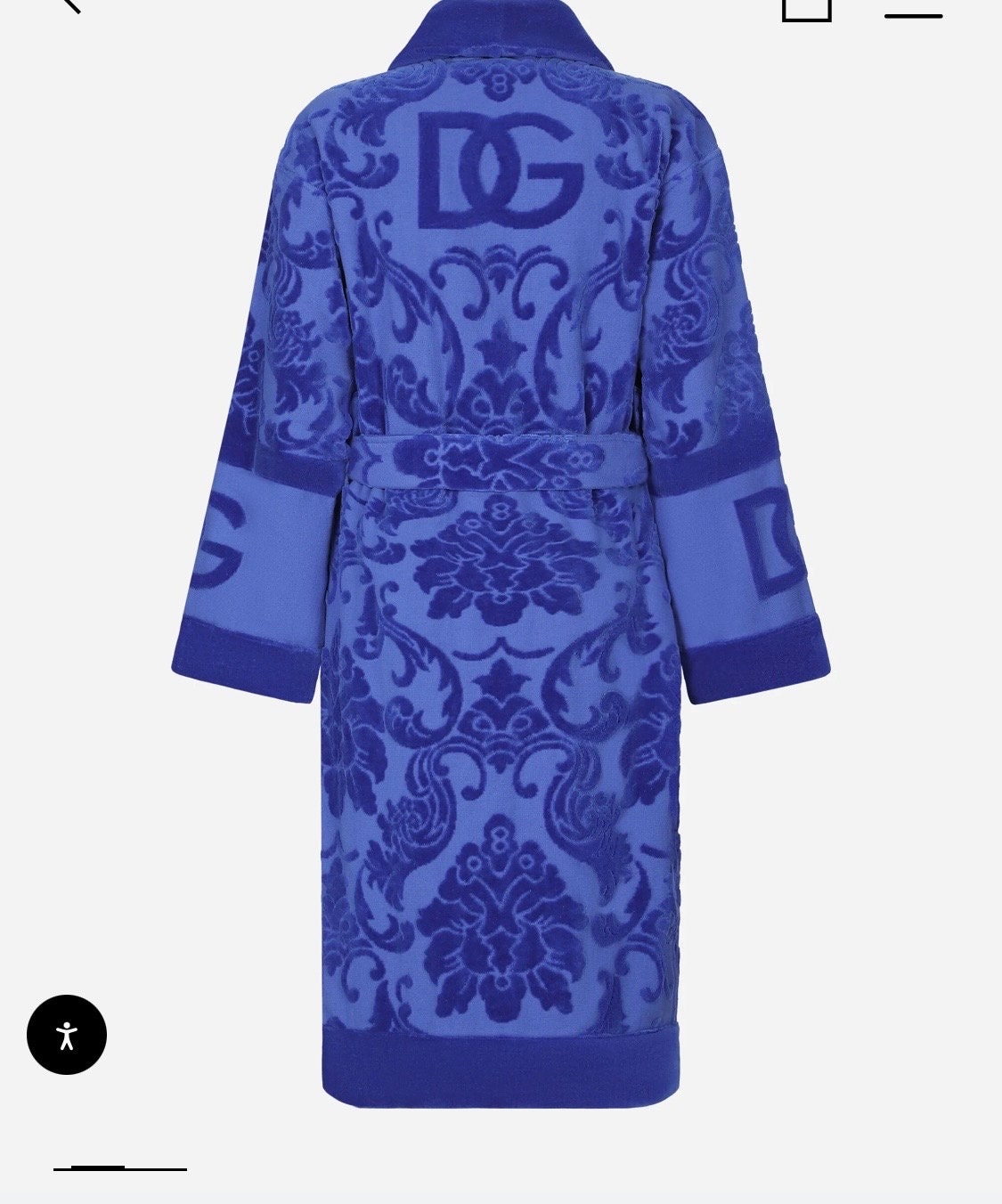 Authentic DOLCE GABBANA Bathrobe Luxury Bathrobe Lounge Dressing Gown Blue Cotton Bathrobe Pool Accessories